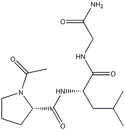 N-acetyl-prolyl-leucyl-glycinamide Struktur