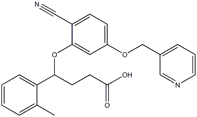 4-(2-cyano-5-(3-pyridylmethoxy)phenoxy)-4-(2-methylphenyl)butanoic acid Struktur