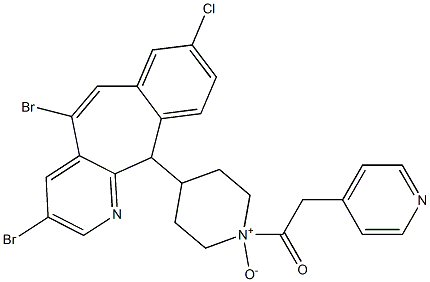 4-(8-chloro-3,5-dibromo-11H-benzo(5,6)-cyclohepta(1,2-b)pyridin-11-yl)-1-((4-pyridinyl)acetyl)piperidine N1-oxide,,结构式