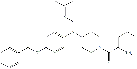 2-amino-1-(4-((4-benzyloxyphenyl)-(3-methylbut-2-enyl)amino)piperidin-1-yl)-4-methylpentan-1-one Structure