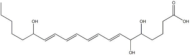 5,6,15-trihydroxy-7,9,11,13-eicosatetraenoic acid 结构式