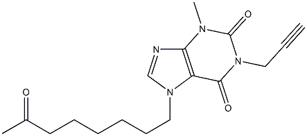 3-methyl-7-(7-oxooctyl)-1-propargylxanthine 化学構造式