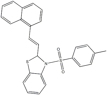 2-(2-(1-naphthyl)vinyl)-3-tosyl-2,3-dihydro-1,3-benzothiazole,,结构式