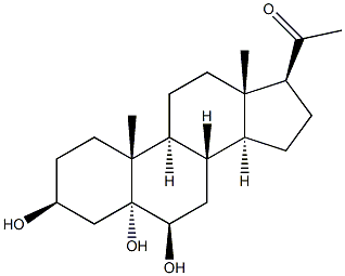 3 beta-5,6 beta-trihydroxy-5 alpha-pregnan-20-one,,结构式