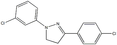 1-(3-CHLOROPHENYL)-3-(4-CHLOROPHENYL)-2-PYRAZOLINE 化学構造式
