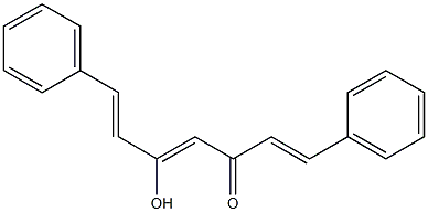 1,7-ジフェニル-5-ヒドロキシ-1,4,6-ヘプタトリエン-3-オン 化学構造式