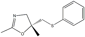 (R,S)-2,5-Dimethyl-5-phenylsulfanylmethyl-4,5-dihydrooxazole 化学構造式