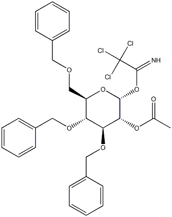 2-O-Acetyl-3,4,6-tri-O-benzyl-a-D-glucopyranosyl trichloroacetimidate Structure
