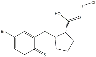 (S)-alpha-(5-Bromo-2-Thiophenylmethyl)-proline hydrochloride,,结构式