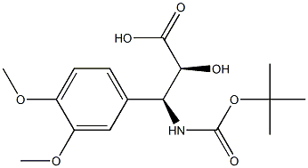 N-Boc-(2S,3S)-3-Amino-2-hydroxy-3-(3,4-dimethoxy-phenyl)-propanoic acid,,结构式