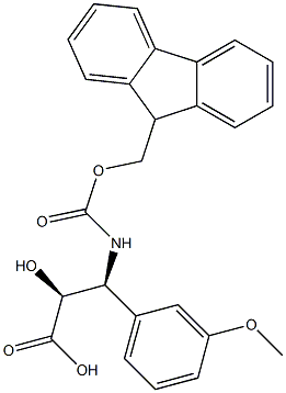N-Fmoc-(2S,3S)-3-Amino-2-hydroxy-3-(3-methoxy-phenyl)-propanoic acid 化学構造式