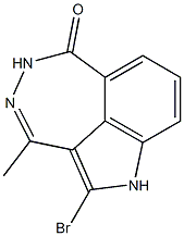 2-Bromo-3-methyl-1,5-dihydro-[1,2]diazepino[4,5,6-cd]indol-6-one 化学構造式