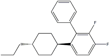 3,4-difluoro-1-(trans-4-propylcyclohexyl)phenyl benzene,,结构式