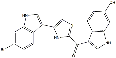 [4-(6-bromo-1H-indol-3-yl)-3H-imidazol-2-yl]-(6-hydroxy-1H-indol-3-yl)methanone 化学構造式