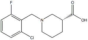 (3R)-1-(2-chloro-6-fluorobenzyl)piperidine-3-carboxylic acid Structure