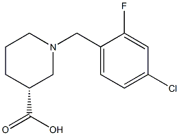 (3R)-1-(4-chloro-2-fluorobenzyl)piperidine-3-carboxylic acid Structure