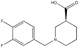 (3S)-1-(3,4-difluorobenzyl)piperidine-3-carboxylic acid 化学構造式