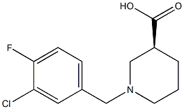 (3S)-1-(3-chloro-4-fluorobenzyl)piperidine-3-carboxylic acid Struktur
