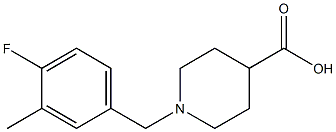 1-(4-fluoro-3-methylbenzyl)piperidine-4-carboxylic acid,,结构式