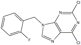 2,6-dichloro-9-(2-fluorobenzyl)-9H-purine Struktur