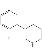 3-(2-fluoro-5-methylphenyl)piperidine 化学構造式