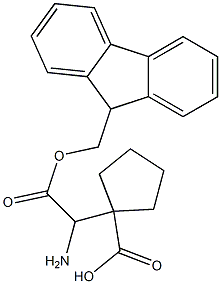 Fmoc-1-aminomethyl-cyclopentane carboxylic acid 结构式