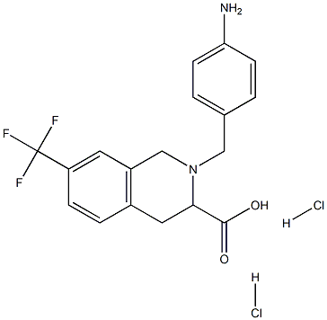 2-(4-amino-benzyl)-7-trifluoromethyl-1,2,3,4-tetrahydro-isoquinoline-3-carboxylic acid dihydrochloride Structure