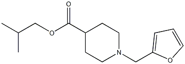 ISOBUTYL 1-(2-FURYLMETHYL)PIPERIDINE-4-CARBOXYLATE 化学構造式