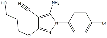 5-AMINO-1-(4-BROMOPHENYL)-3-(3-HYDROXYPROPOXY)-1H-PYRAZOLE-4-CARBONITRILE Struktur