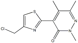 4-[4-(CHLOROMETHYL)-1,3-THIAZOL-2-YL]-2,5,6-TRIMETHYLPYRIDAZIN-3(2H)-ONE,,结构式