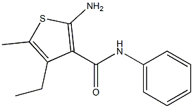 2-AMINO-4-ETHYL-5-METHYL-N-PHENYLTHIOPHENE-3-CARBOXAMIDE Structure