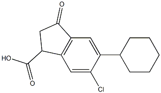 6-CHLORO-5-CYCLOHEXYL-3-OXOINDAN-1-CARBOXYLIC ACID,,结构式