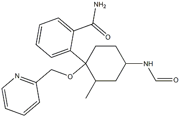 3-methyl-4-(4-(pyridin-2-ylmethoxy)cyclohexanecarboxamido)benzamide 化学構造式