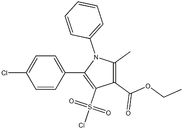 ETHYL 5-(4-CHLOROPHENYL)-4-CHLOROSULFONYL-2-METHYL-1-PHENYLPYRROLE-3-CARBOXYLATE, TECH. Struktur