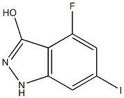 3-HYDROXY-4-FLUORO-6-IODOINDAZOLE 化学構造式