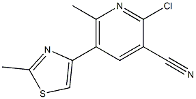 2-CHLORO-6-METHYL-5-(2-METHYLTHIAZOL-4-YL)PYRIDINE-3-CARBONITRILE 结构式