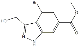 4-BROMO-3-HYDROXYMETHYLINDAZOLE-6-CARBOXYLIC ACID METHYL ESTER Structure