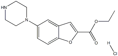 5-PIPERAZIN-1-YL-BENZOFURAN-2-CARBOXYLIC ACID ETHYL ESTER: HYDROCHLORIDE,,结构式