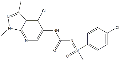 N-(4-chloro-1,3-dimethyl-1H-pyrazolo[3,4-b]pyridin-5-yl)-N''-[1-(4-chlorophenyl)-1-methyl-1-oxo-lambda~6~-sulfanylidene]urea,,结构式