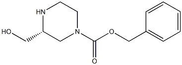 (R)-benzyl 3-(hydroxymethyl)piperazine-1-carboxylate 结构式