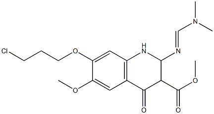 7-(3-CHLORO-PROPOXY)-2-(DIMETHYLAMINO-METHYLENEAMINO)-6-METHOXY-4-OXO-1,2,3,4-TETRAHYDRO-QUINOLINE-3-CARBOXYLIC ACID METHYL ESTER 结构式