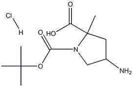 4-Amino-pyrrolidine-1,2-dicarboxylic acid 1-tert-butyl ester 2-methyl ester HCl Structure