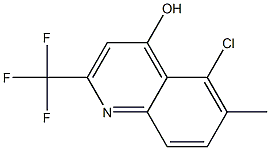5-Chloro-6-Methyl-2-(Trifluoromethyl)Quinolin-4-ol 化学構造式