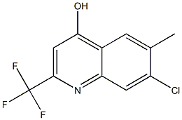 7-Chloro-6-Methyl-2-(Trifluoromethyl)Quinolin-4-ol,,结构式