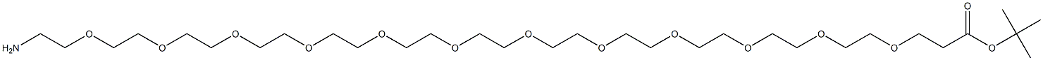 1-Amino-3,6,9,12,15,18,21,24,27,30,33,36-dodecaoxanonatriacontan-39-oic acid t-butyl ester,,结构式