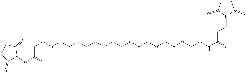 25-Maleinimido-23-oxo-4,7,10,13,16,19-hexaoxa-22-azapentacosanoic acid succinimidyl ester 结构式