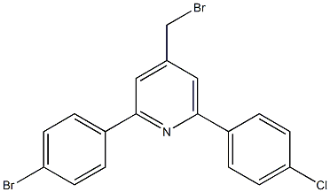 4-(bromomethyl)-2-(4-bromophenyl)-6-(4-chlorophenyl)pyridine,,结构式