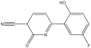 6-(5-fluoro-2-hydroxyphenyl)-2,3-dihydro-2-oxopyridine-3-carbonitrile 化学構造式