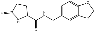 Pyrrolidinecarboxamide, N-(1,3-benzodioxol-5-ylmethyl)-5-oxo- 化学構造式