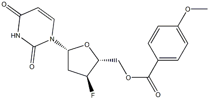 5'-O-Anisoyl-3'-fluoro-2',3'-dideoxyuridine,,结构式